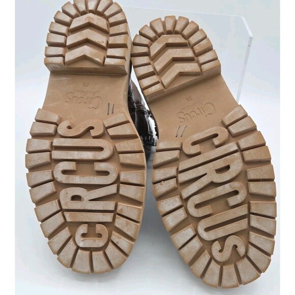 Circus By Sam Eldenman Flora Brown/Snake Print Lug Sole Hiker Boots Size 8.5 - Picture 9 of 9